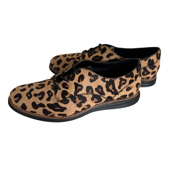 Cole Haan Grand Original Printed Calfhair Leopard Oxford EUC Women's Size 6 - Picture 3 of 6